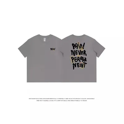 230g Cotton Loose Letter Back Printed Short Sleeve