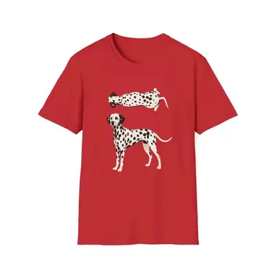 Mens Comfortable Versatile Dalmatian-Print Niche-Style T-Shirt