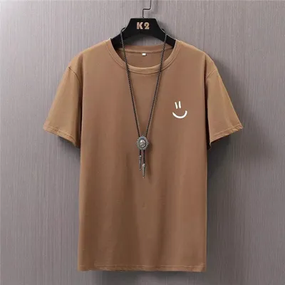 Mens Casual Loose-fit Short-sleeve Top