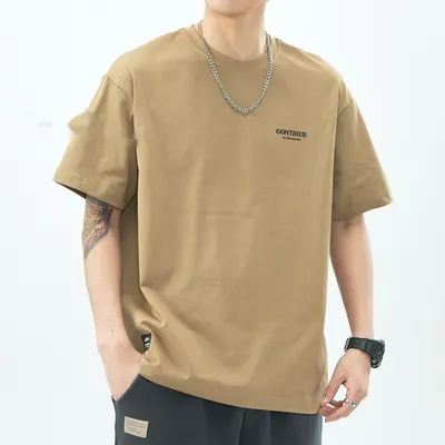 Heavy-weight Cotton Short-sleeve T-shirt Mens American-style Top