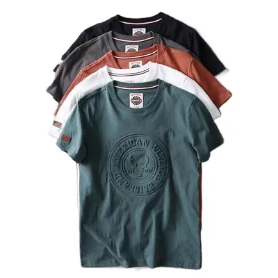 3D Printed Round Neck Short-sleeved T-shirt Casual Hong Kong Style