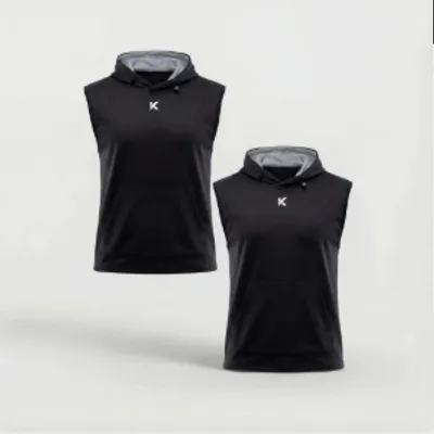2-Pack Hooded Sauna Vest Black