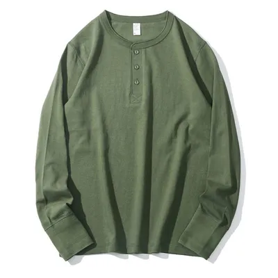 American Henry Collar Long Sleeve T-shirt Man