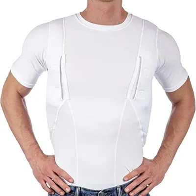 2026 European And American Summer Cross-Border Popular Clothing Independent Station Hidden Holster Short-Sleeved High-Elastic Tactical T-Shirt Cross-Border Men