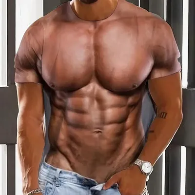 3D Printed Fashion Men's Round Neck Short Sleeve Top Factory Muscle Men's Casual Clothing Men's T