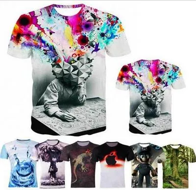 An American, European, American, hot 3D T - shirt brain hole, big tree, big tree, rock and roll shirt, T-shirt 3D T - shirt