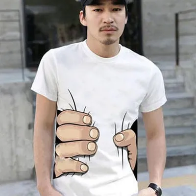 3D big hand short sleeve t-shirt