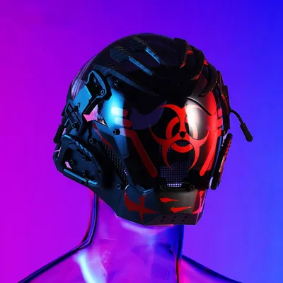 Bioweapon Black Mask Tech Creative Prop Mask Full Face