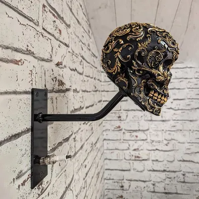 Motorcycle Helmet Holder Rack Wall Mount Hat Stand Display Rack Skull Rack
