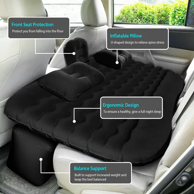 1Pc Car Air Mattress Bed For Travel Inflation Car Mattress Bed Portable Travel Camping Sleep Mat Car Inflation Bed For Trip