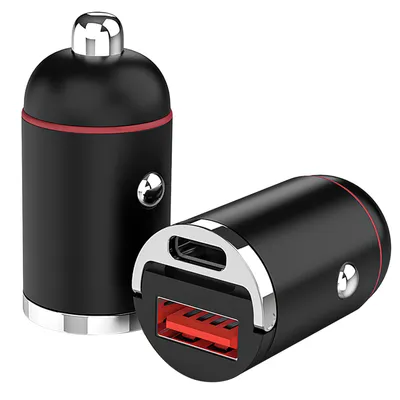 2Pcs 1,00W USB TypeC Car Charger QC4.0 PD3.0 USB Fast Charging Adapter Dual Port Car Cigarette Lighter Compatible With Phone Pad