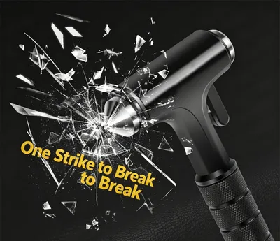 Aluminum Alloy Multifunctional Car Safety Hammer, Vehicle Window Breaking Escape Tool