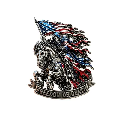 HOEXE Skull Knight Car Sticker, American Style 3D Embossed Car Sticker, Durable And Sun-Resistant Car Body Decoration Sticker