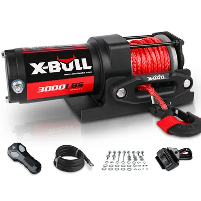 3000 Pound Electric Winch Nylon Rope