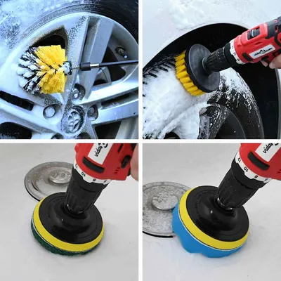   Drill Brush Set 28 Pieces Multicolor and   Car Cleaning Brush Set