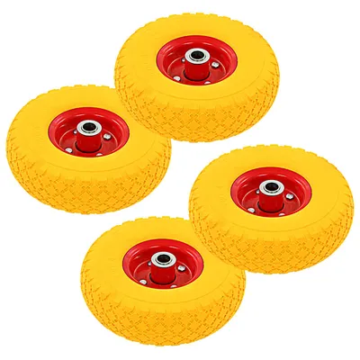   Sack Truck Wheels, 4 pcs. PU Solid Rubber Tires 3.00-4