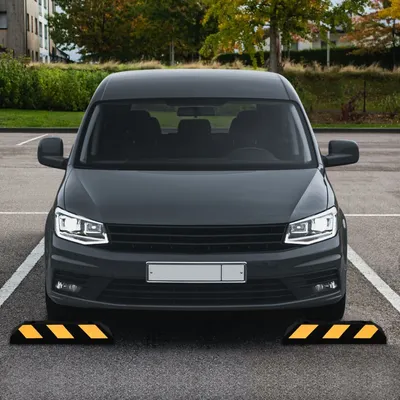   Reflective Parking Blocks, 2 pcs., 56x15x10 cm, Rubber