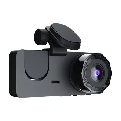 3 Channel Dash Cam Front Inside Rear Vehicle Driving Recorder Car DVR With 32G MMC Card G Sensor Motion Detection Parking Monitor Night Vision Loop Recording