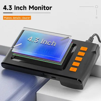 Dual-Lens Endoscope With Light  4.3-inch Screen, 32GB Memory Card, 16.5 Feet