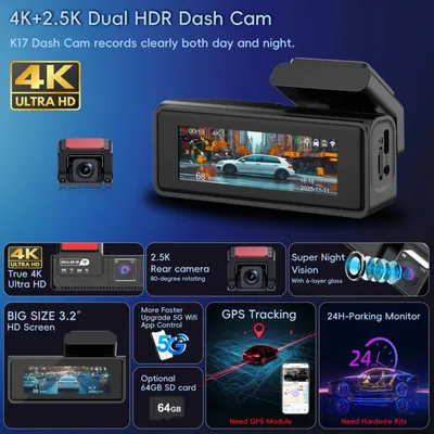 Dual-camera HD Night Vision Dash Cam