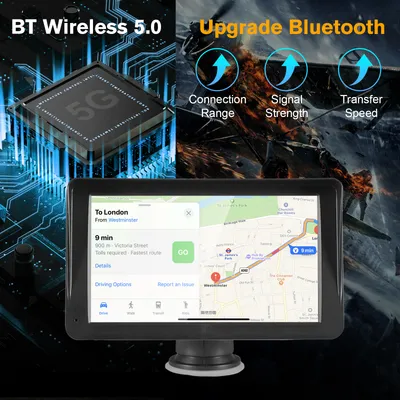 Portable Car Stereo Wireless CarPlay & Android Auto, Car Radio 7inches Touchscreen, Bluetooth5.0, Mirror Link, Maps Navigation, Voice Control, AUX Cable Vehicles