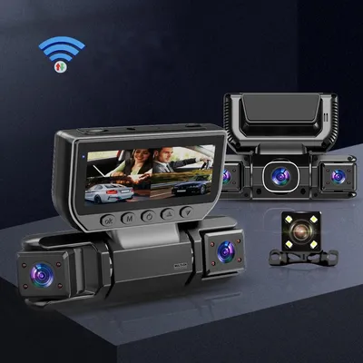 5G WiFi Dash Cam 4 Channel 360  Front Rear Inside DashCam, FHD 1080P Car Camera