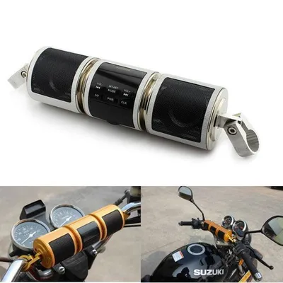Motorcycle Bluetooth Music Player MP3 Motorcycle Stereo Speaker FM Radio Adjustable LED Screen