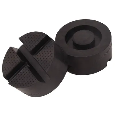 2PCS Universal Car Rubber Cross Slotted Jack Pad Adapter Guard Rail Floor