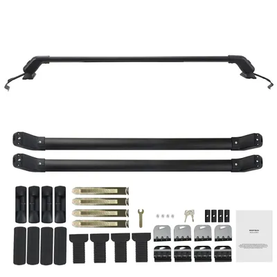 Universal Roof Rack Cross Bars, 41.3in Aluminum Roof Rack Crossbars, Fit Roof Without Side Rail, 155 Lbs Load Capacity, Adjustable Bare Roof Crossbars With Locks, For SUVs, Sedans, And Vans