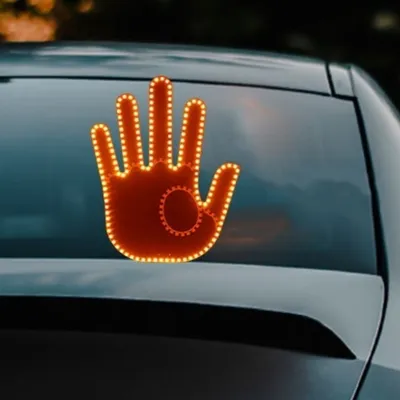 New Car Finger Gesture Warning Palm Light