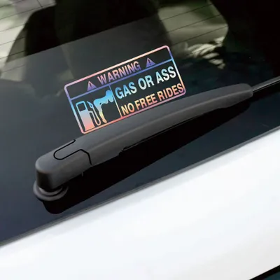 Reflective Car Sticker With Warning English Letters, Personalized Nighttime Reflective Car Decal