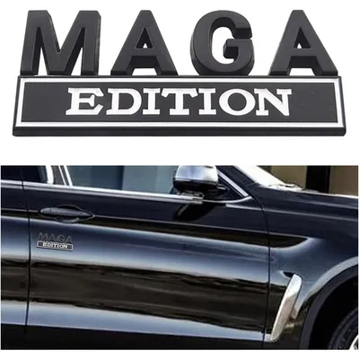 4pcs MAGA Edition Car  Metal Badge Sticker Truck Replacement, Suitable For General Motors SUV,Motorcycle, Bicycle Chrome Alloy
