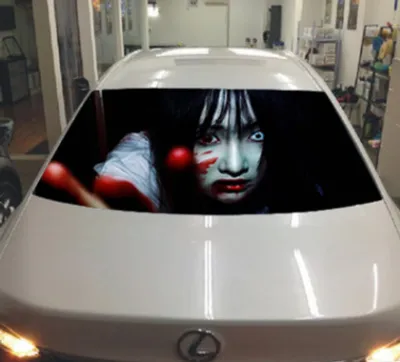 After the car manufacturers selling creative funny stickers horror 3D stereo file Glass Sticker personality perspective