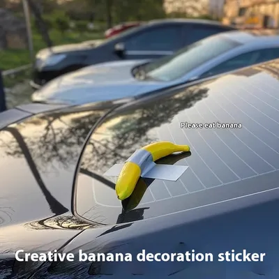 A Banana Car Creative Spoof Art Sticker