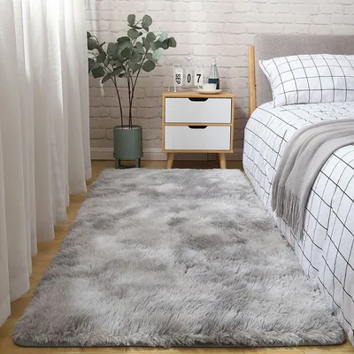 Silk-wool Carpet Bedroom Bedside Living Room Solid Color