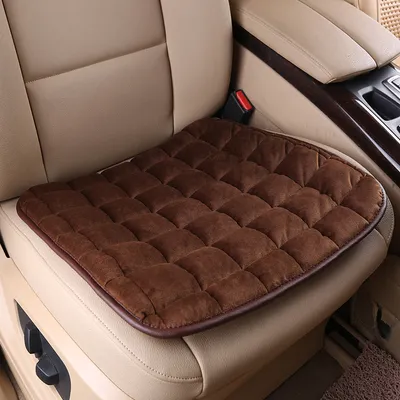 Car Plush Cushion Three-piece Set Tie-free Non-slip Without Backrest