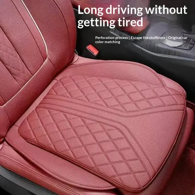 Car Headrest Nappa Leather Car Pillow Driving Seat Memory Foam Lumbar Support