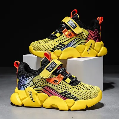  Spring New Boys Fly Woven Mesh Lightweight Sneakers