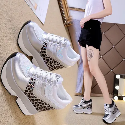  Spring And Summer Korean Style Super High Heel 12CM Casual Sneakers Single Shoes