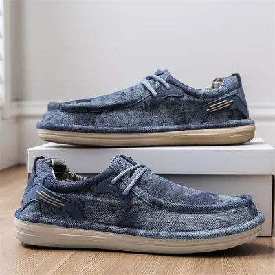 Men's Breathable Canvas Shoes, Spring & Autumn Slip-on Loafers, Versatile Trendy Casual Old Beijing Cloth Shoes