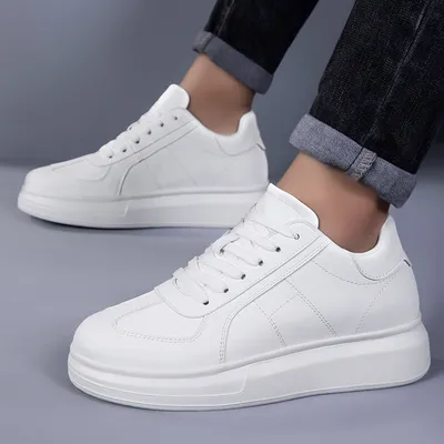 Mens Invisible-height-increase Shoes With Thick Soles Casual Style