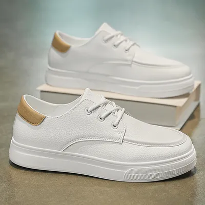Men's Trendy Brand Loafers, Breathable Skate Shoes, Four-Season Casual Leather Shoes, Harajuku Style Business Work Footwear For Men