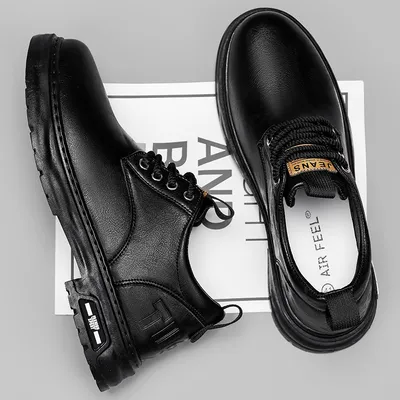 Men's 2026 Spring New Fashion Business Leather Shoes, British Style Soft Sole Work Shoes, Casual Leather Footwear For Men