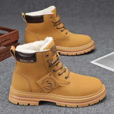 Mens Snow Boots With Fleece Lining For Warmth