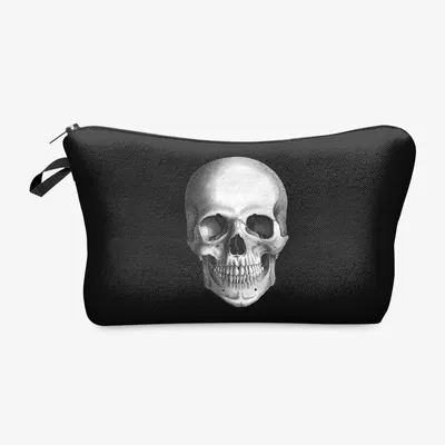 3d Digital Printing Skull Polyester Cosmetic Bag