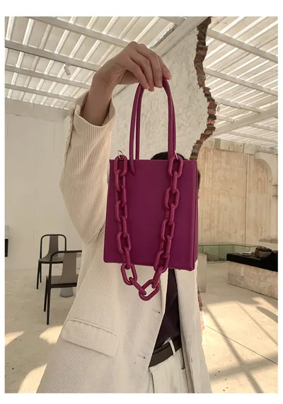 Acrylic Chain Portable Small Square Bag Female Tote Single Shoulder Messenger