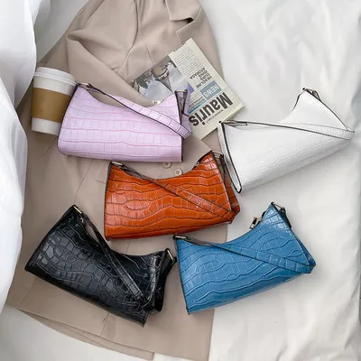  Popular New Trendy Fashion Underarm Bag Female Bag Western Style Female Bag Shoulder Bag Color Soft Surface Small Square Bag