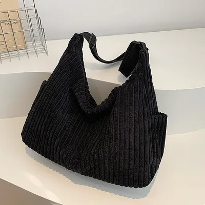 All-match Corduroy Canvas Bag Simple Commute Crossbody Bag