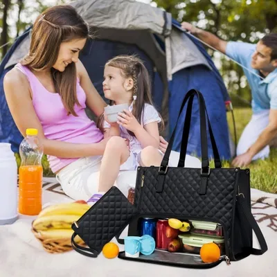 2 In 1 Insulated Lunch Tote Bag For Women Large Capacity Computer Handbag Work