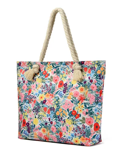 Only Self Pickup---Art Flower Pattern Beach Bags For Women, Beach Bag Tote Waterproof Sandproof, Beach Bags For Women